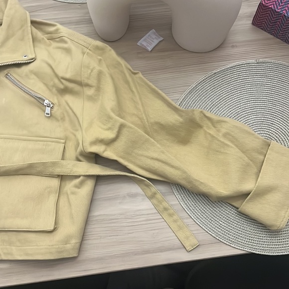 Eggie Cropped Blazer Jacket - Khaki - Size Medium - Picture 2 of 4